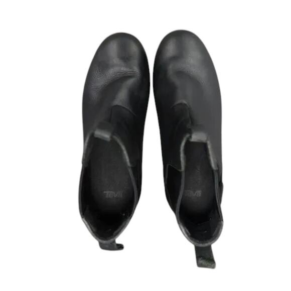 Teva Shoes Womens 5.5 Boots Leather Fashion Ellery Pull In Chelsea Casual Black - Picture 10 of 15